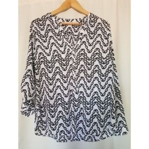 41 Hawthorn Stitch Fix Roll Up Sleeve Blouse Top L